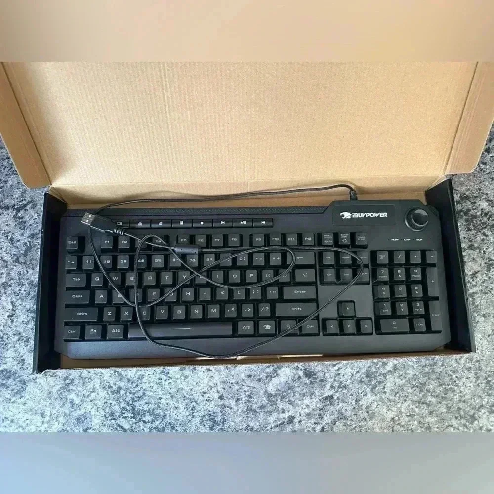 Brand New iBuyPower Ares M2 Wired Gaming Keyboard RGB Lighting Spill Resistant